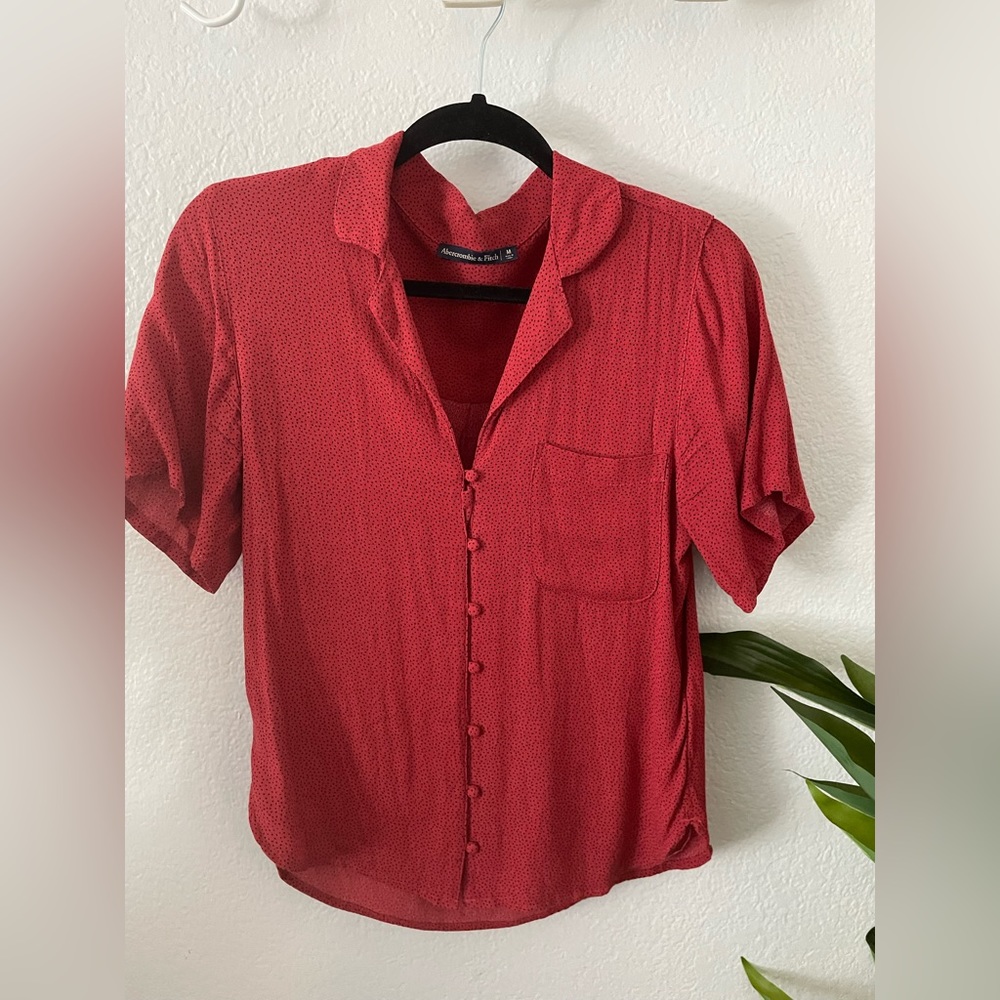 ABERCROMBIE&FITCH Button Down PolkaDot Blouse